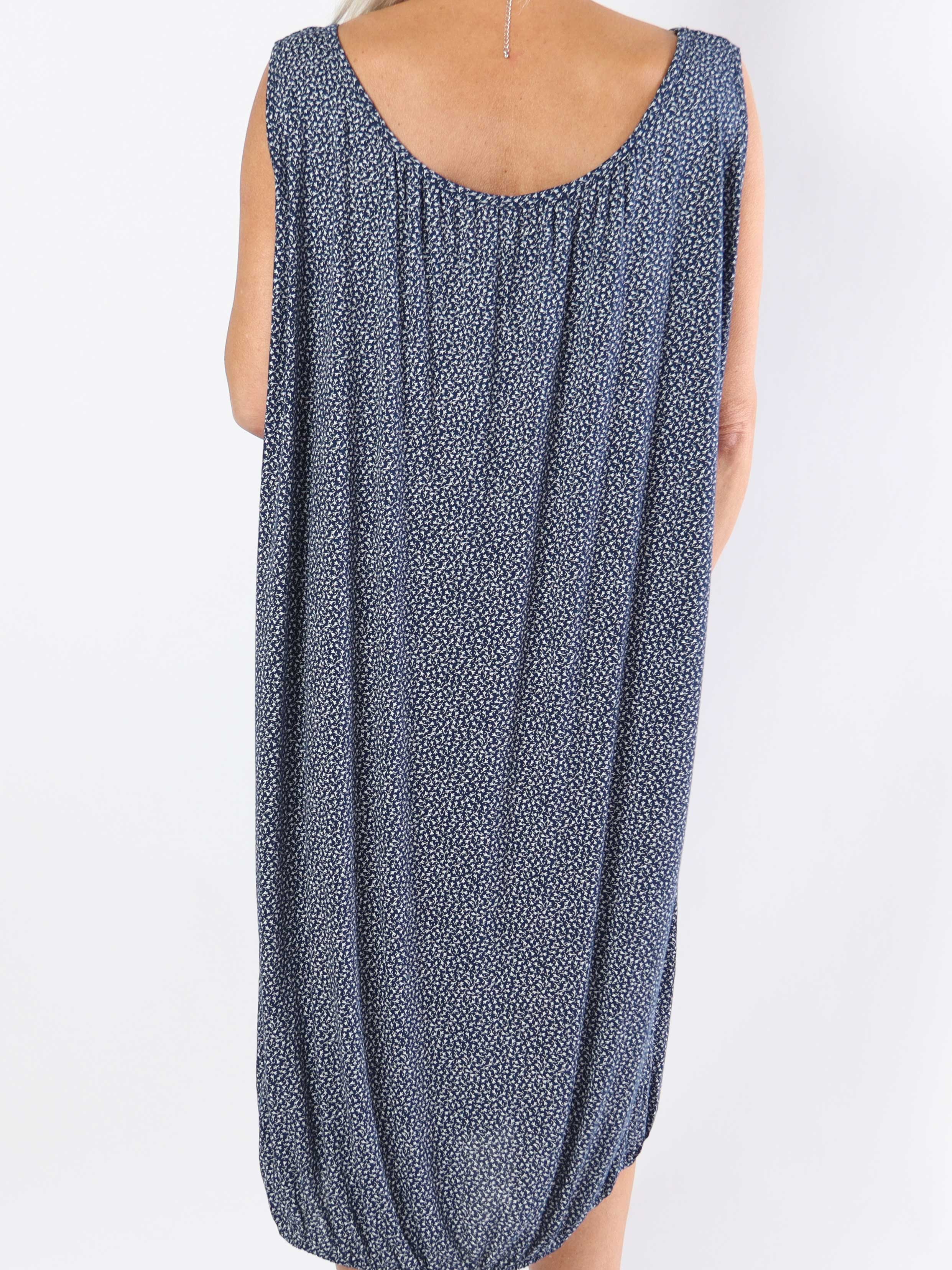 Miracle Flower Sleeveless Dress - Plus size kjole i viskose med elastik